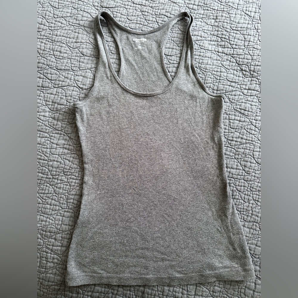 Express Sexy Basics Women's Heather Gray Racerback Tank Small